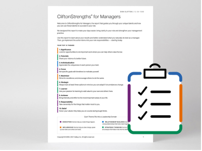 CliftonStrengths for Managers Report